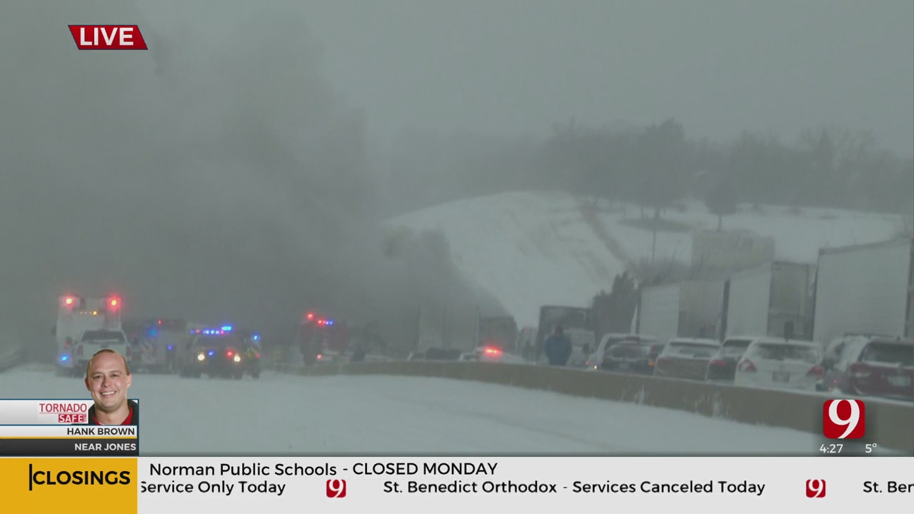 WATCH: News 9 StormTrackers Update Turner Turnpike Accidents