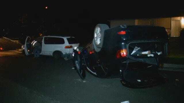 WEB EXTRA: Video From Scene Of East Tulsa Stolen SUV Crash