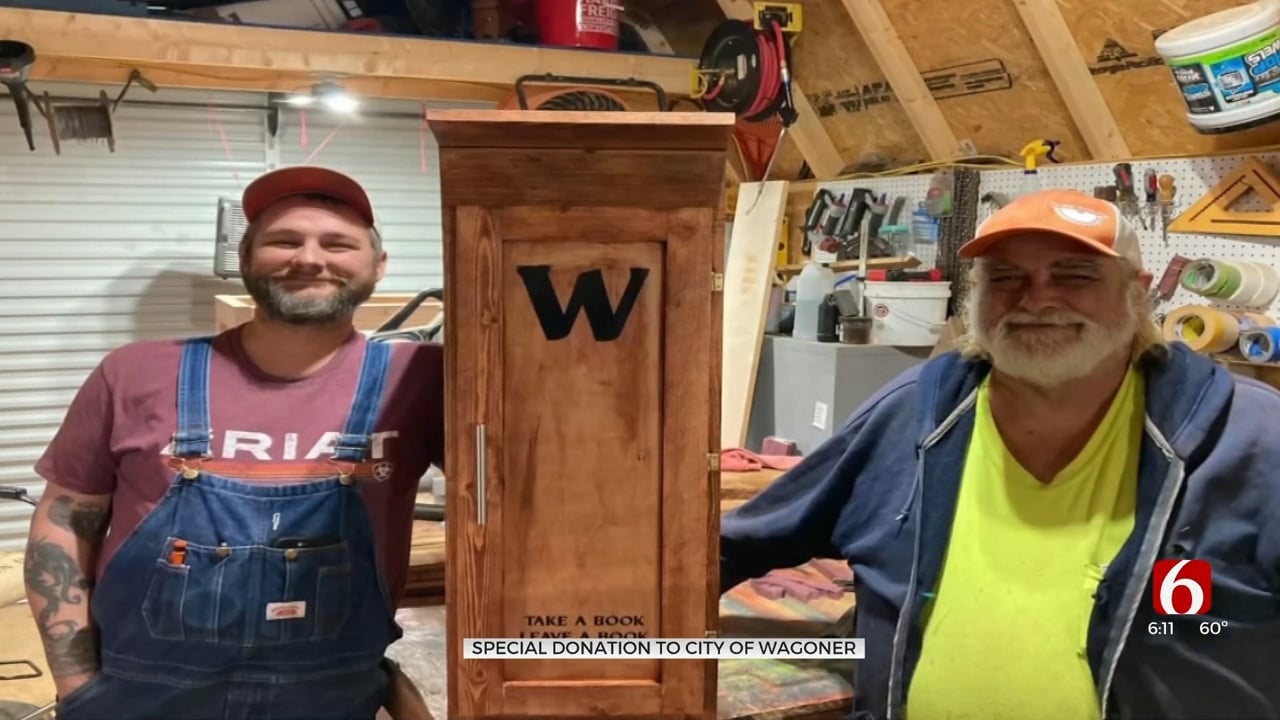 Father And Son Start Woodworking Business Together, Create Little Library For The City Of Wagoner
