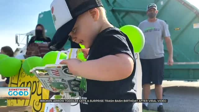 Northeastern Oklahoma Toddler Get Special Surprise at Birthday 'Trash Bash'