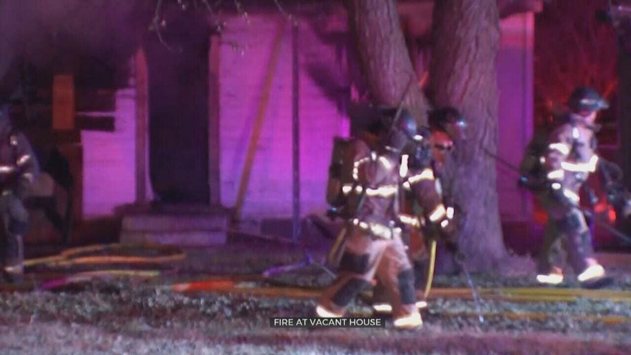 Tulsa Firefighters Extinguish Fire At Vacant Home