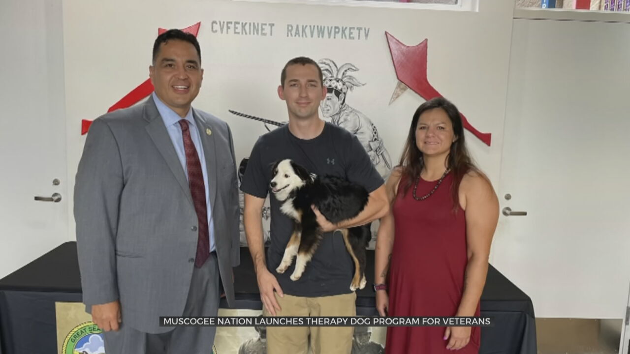 Muscogee Nation Launches New Therapy Dog Program To Help Oklahoma Veterans 