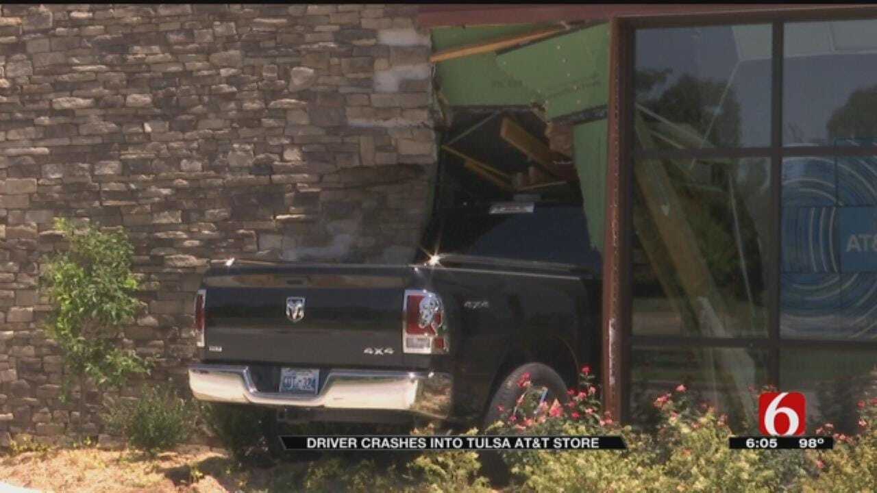 Driver Crashes Into New Tulsa AT&T Store