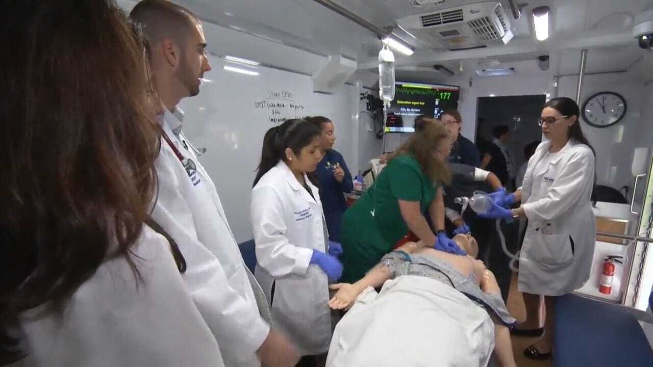 Some Medical Students Learn In Simulation Lab Inside A Van