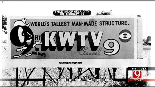 Final Piece Of KWTV's Broadcast Tower Falls