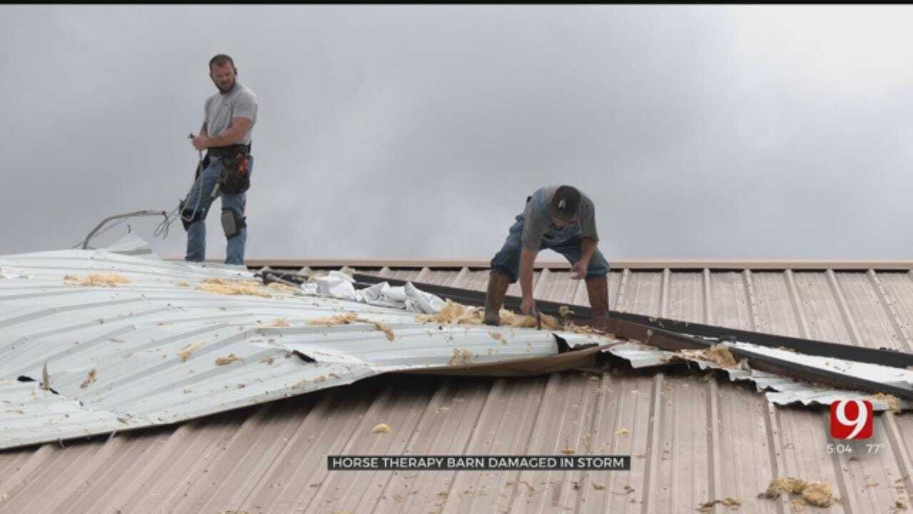 Guthrie Therapy Barn For Horses Damaged After Severe Storm