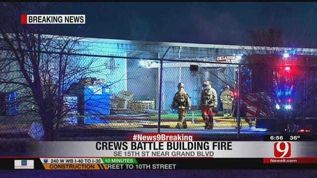 Crews Battle Fire At SE OKC Warehouse