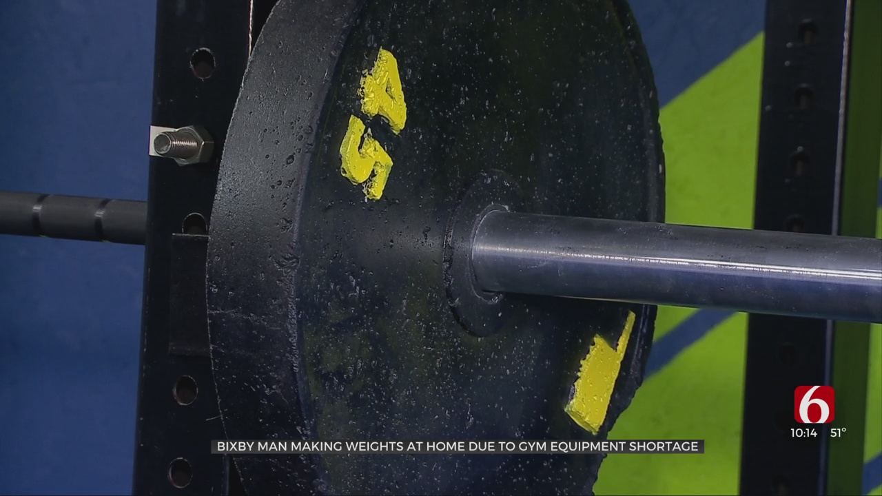 Bixby Man Builds Concrete Weights for Home Gyms