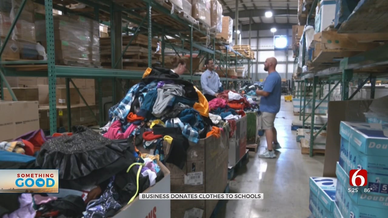 Broken Arrow Business Donates Hundreds Of Clothing Items To School District