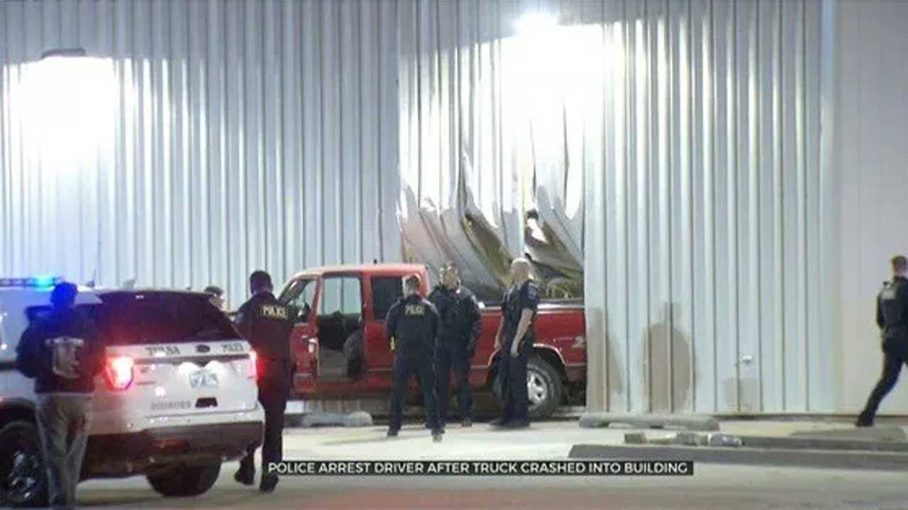 Police Arrest Driver After Truck Crashes Into Tulsa Auto Parts Store