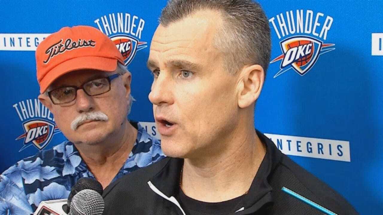 Billy Donovan Talks With Reporters At Saturday's Practice