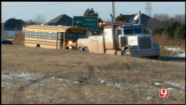 Truck, Yukon Public Schools Bus Collide In NW OKC