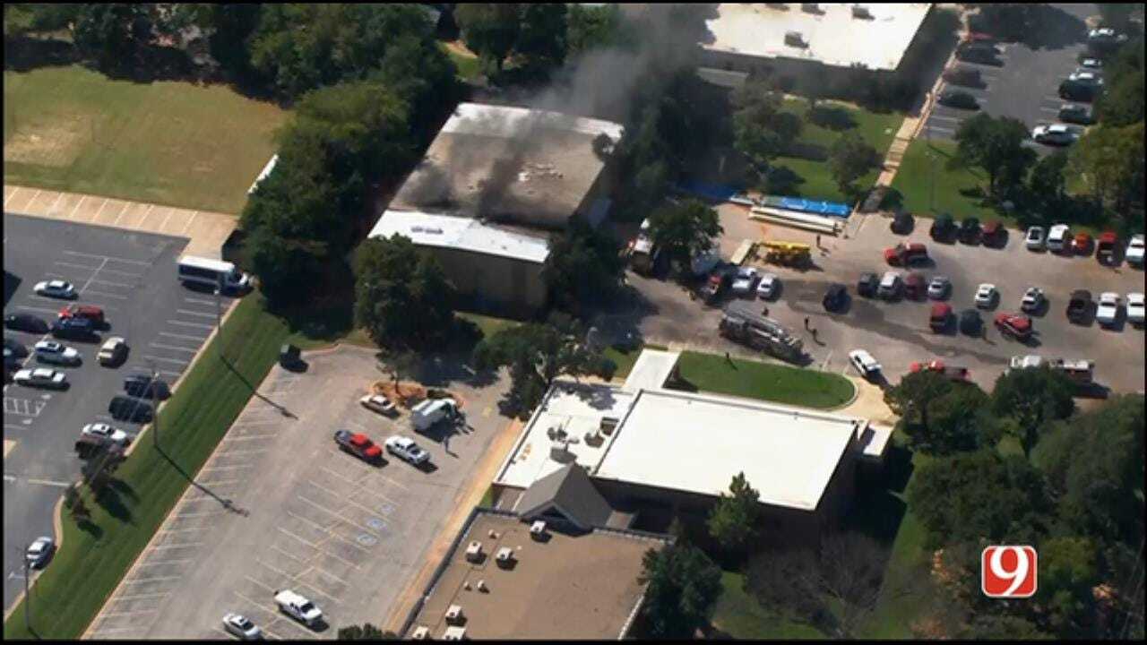 WEB EXTRA: Bob Mills SkyNews 9 Flies Over Edmond Church Fire