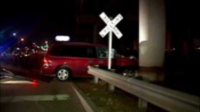 WEB EXTRA: Video Of Scene Of Van Train Crash In West Tulsa