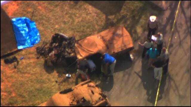 WEB EXTRA: Bob Mills SkyNews9 HD Flies Over Two Cars Containing Skeletal Remains Pulled From Lake
