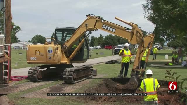 Crews Begin Test Excavation At Oaklawn Cemetery In Search For Possible Mass Graves