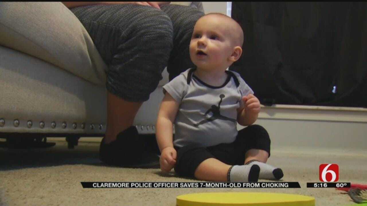 Claremore Police Officer Helps Mother With Choking Baby