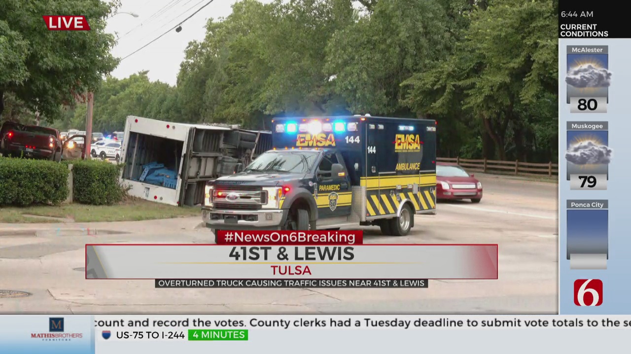 Emergency Crews Respond To Overturned Truck Near 41st, Lewis