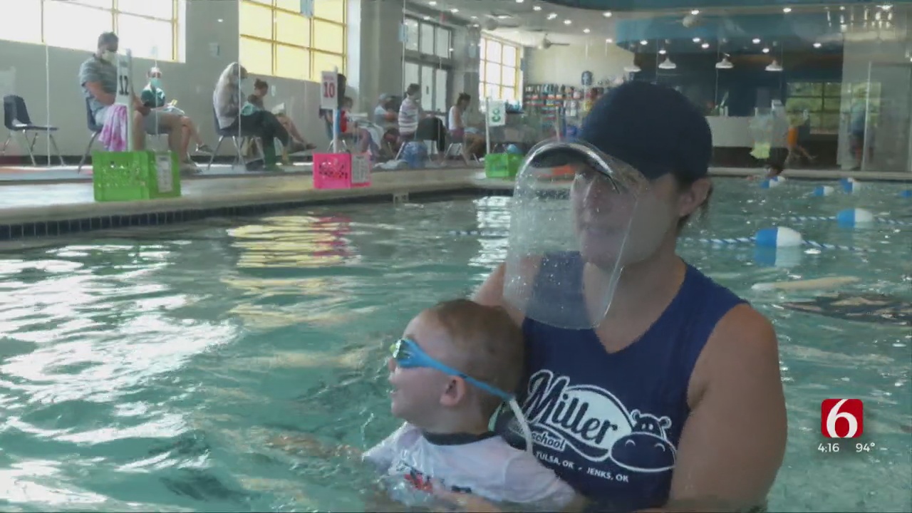 Tulsa Swim School Teaching Kids What To Do During An Emergency While In The Water