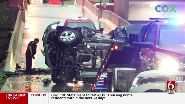 Witness Describes Truck Falling From Tulsa Parking Garage