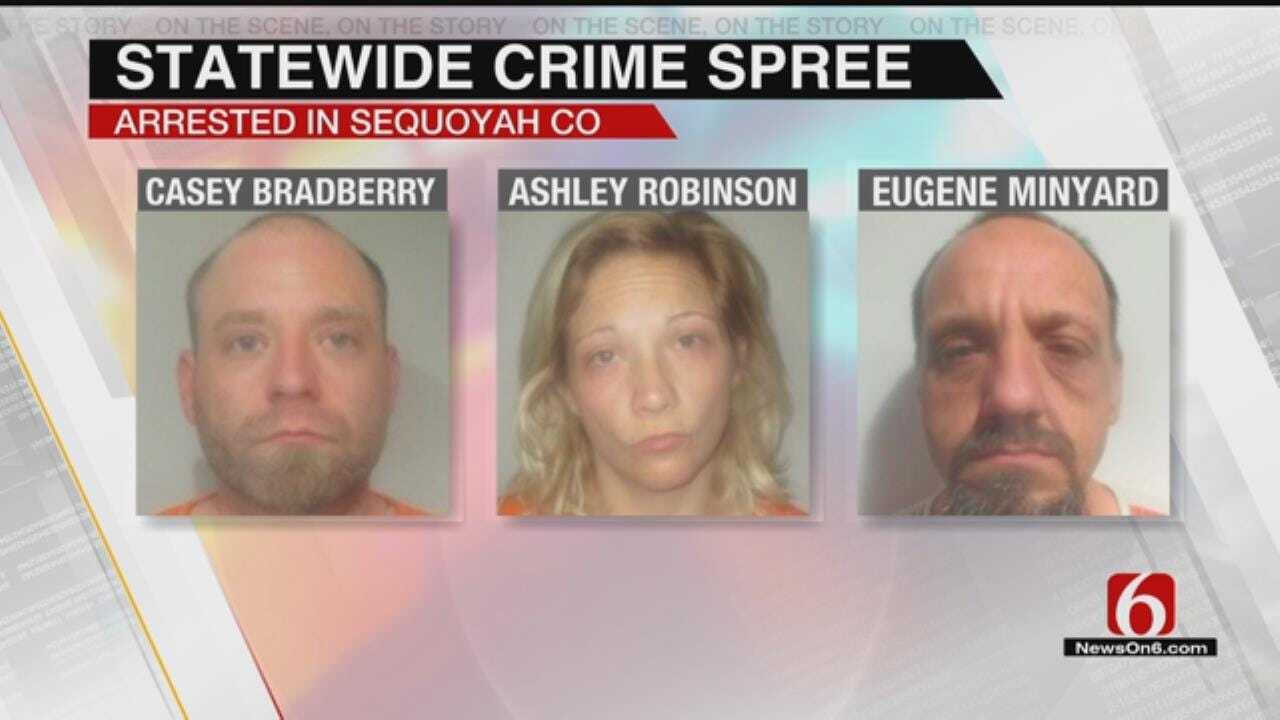 Three Arrested In Sequoyah County After Statewide Crime Spree