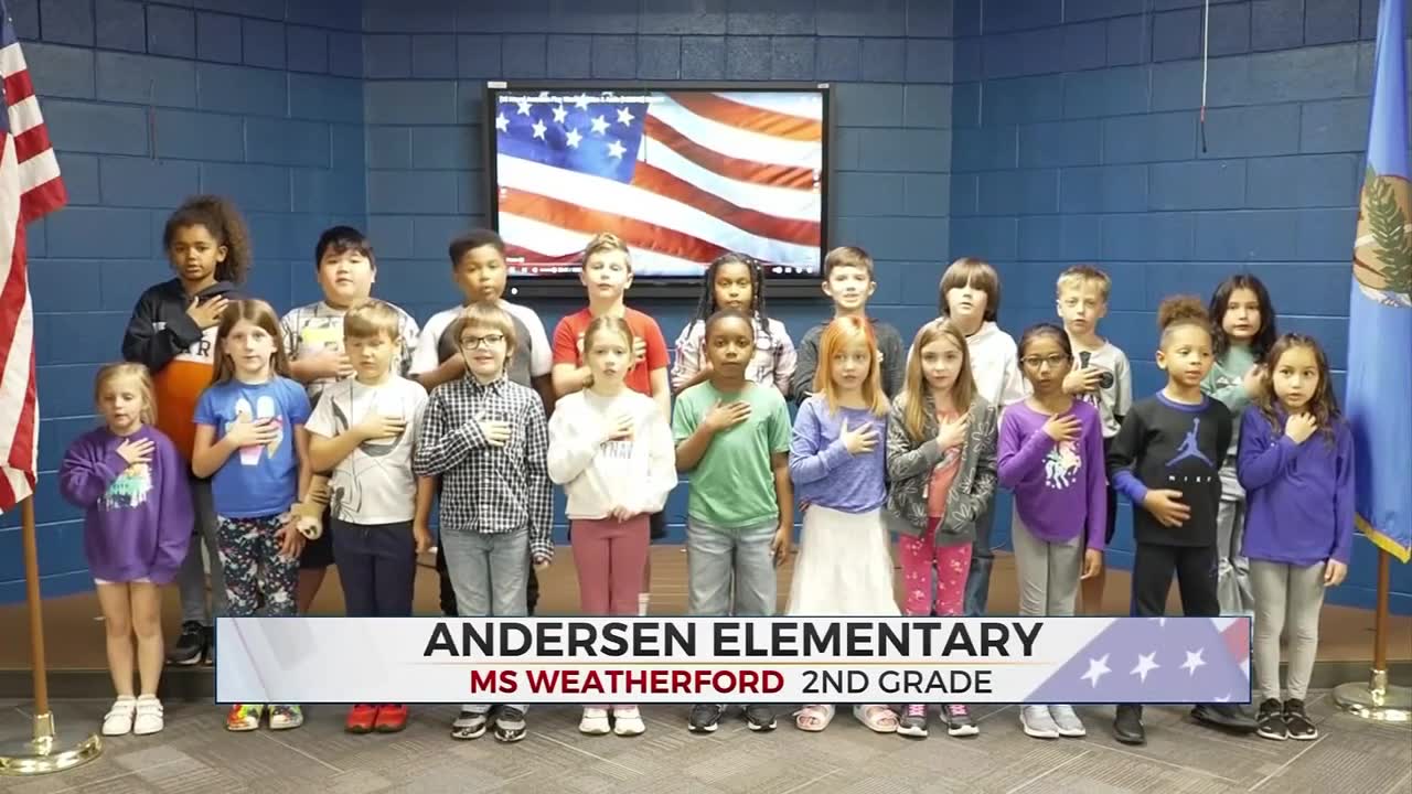 Daily Pledge: Mrs. Weatherford's 2nd Grade Class From Andersen Elementary