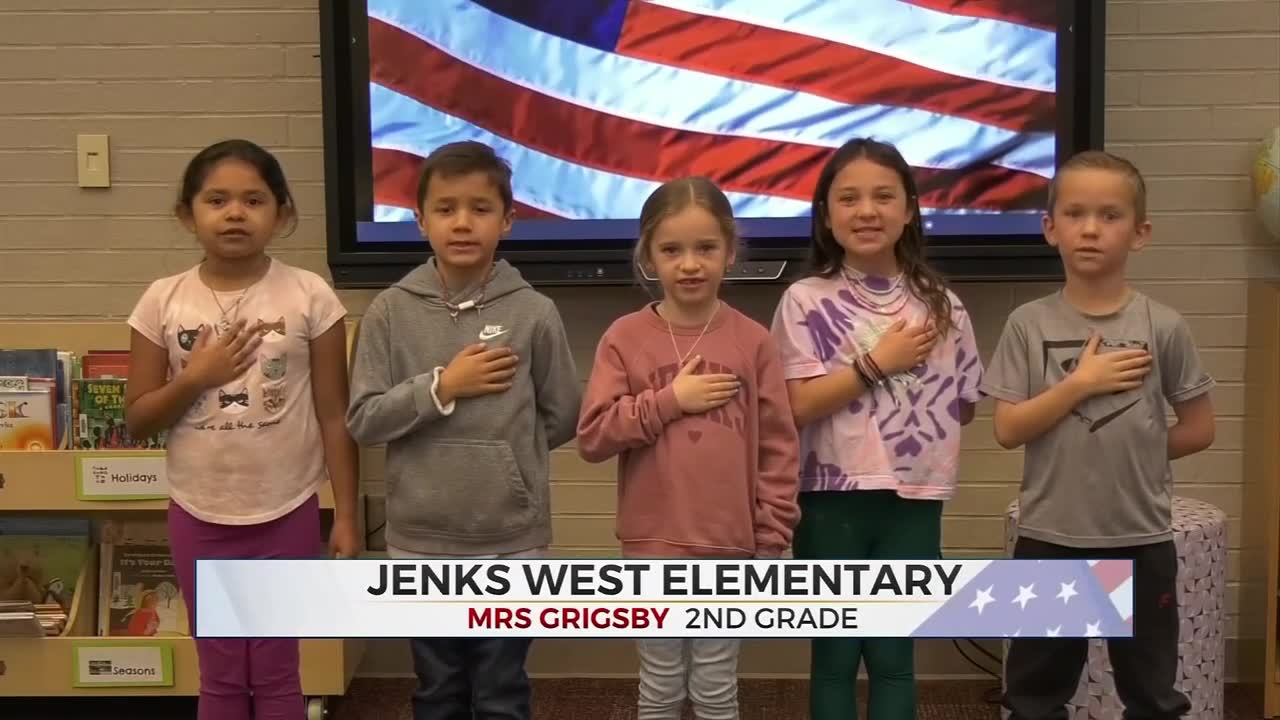 Daily Pledge: Students From Mrs. Grigsby's Class From Jenks West Elementary