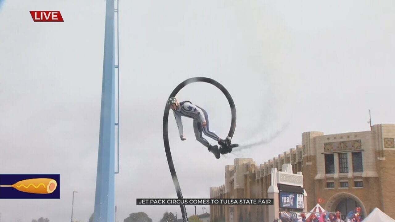 Watch: Live Jet Pack Show Flies High Above The Tulsa State Fair