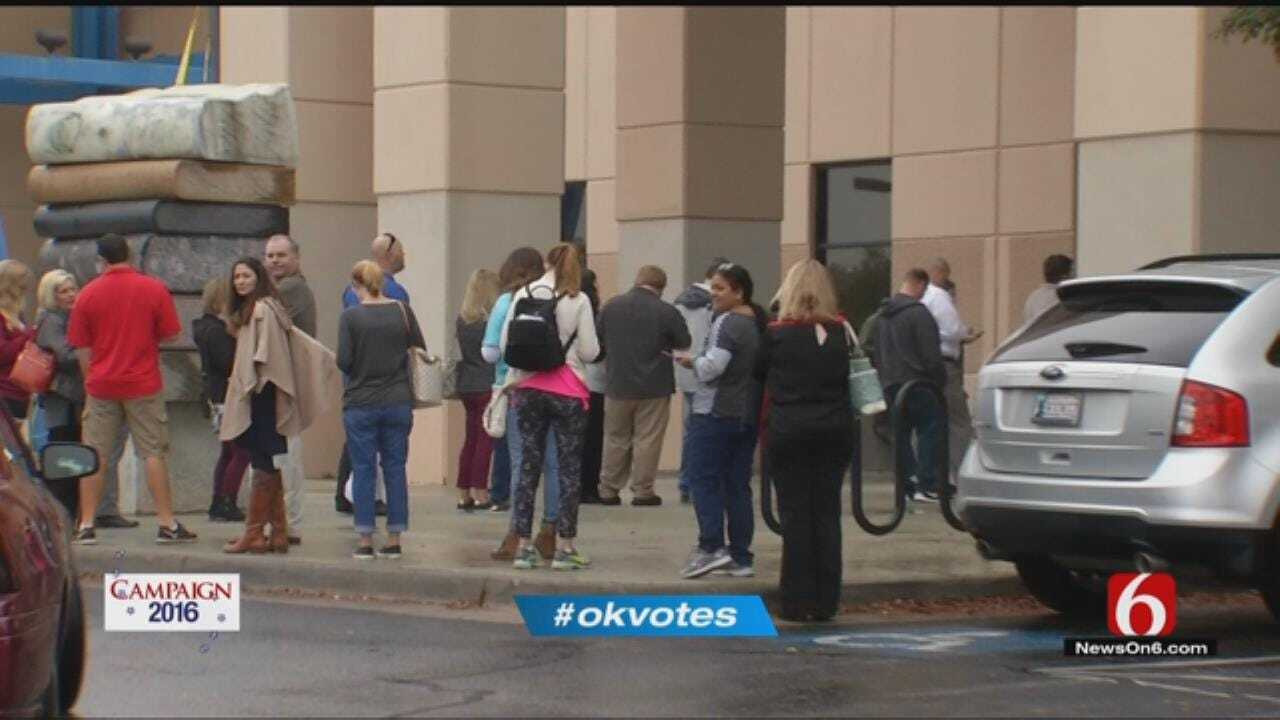 Tulsa Voters Up Early, Wait To Cast Their Ballots
