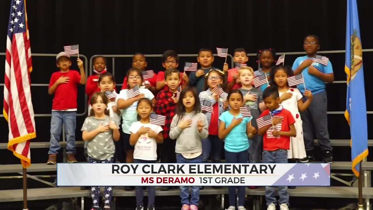 Daily Pledge: Students From Roy Clark Elementary 1st-Grade Class