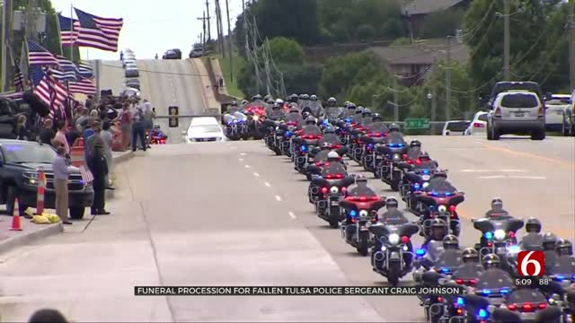 Hundreds Line The Streets To Honor Fallen Tulsa Sgt. Johnson 