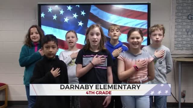 Daily Pledge: Students From Darnaby Elementary 4th Grade Class