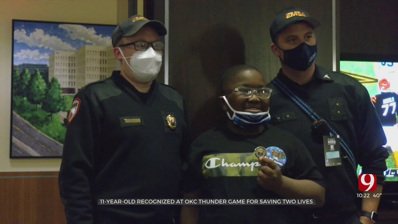 11-Year-Old Recognized By OKC Thunder For Saving 2 Lives