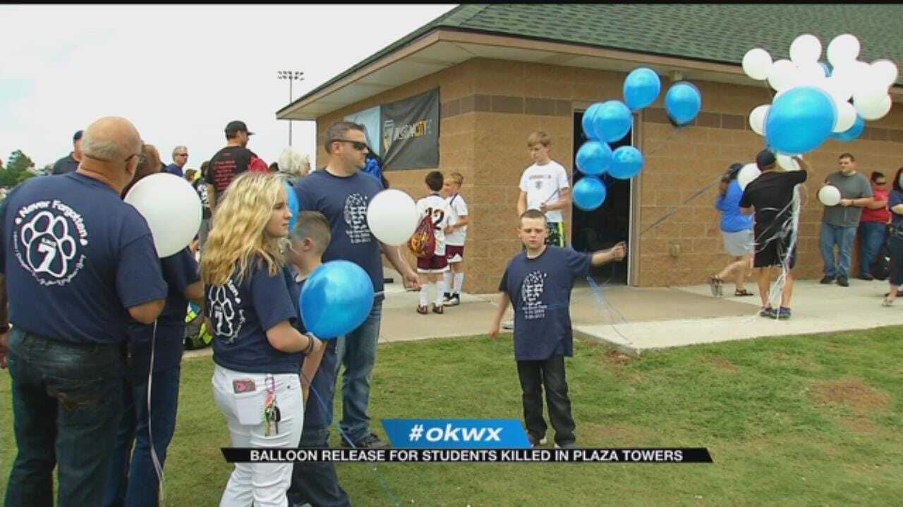 Memorial Balloon Release Held For Children Lost During 2013 Moore Tornado