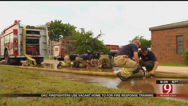 OKC Firefighters Use A Vacant House For Fire Response Training