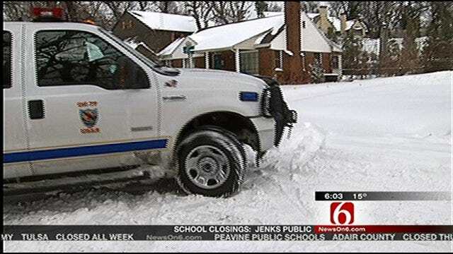 Tulsa Police On Snow Patrol