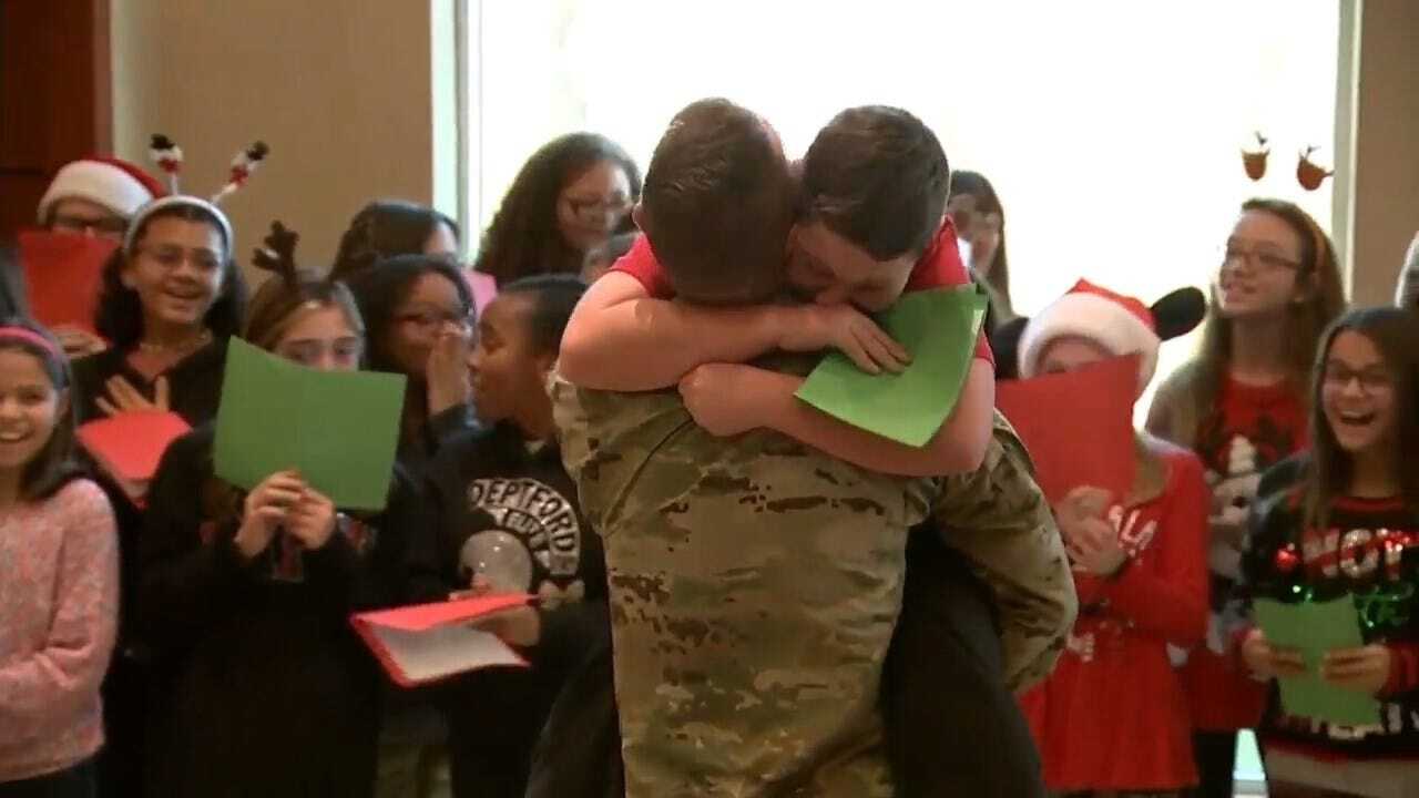 Soldier Surprises 11-Year-Old Brother For Christmas