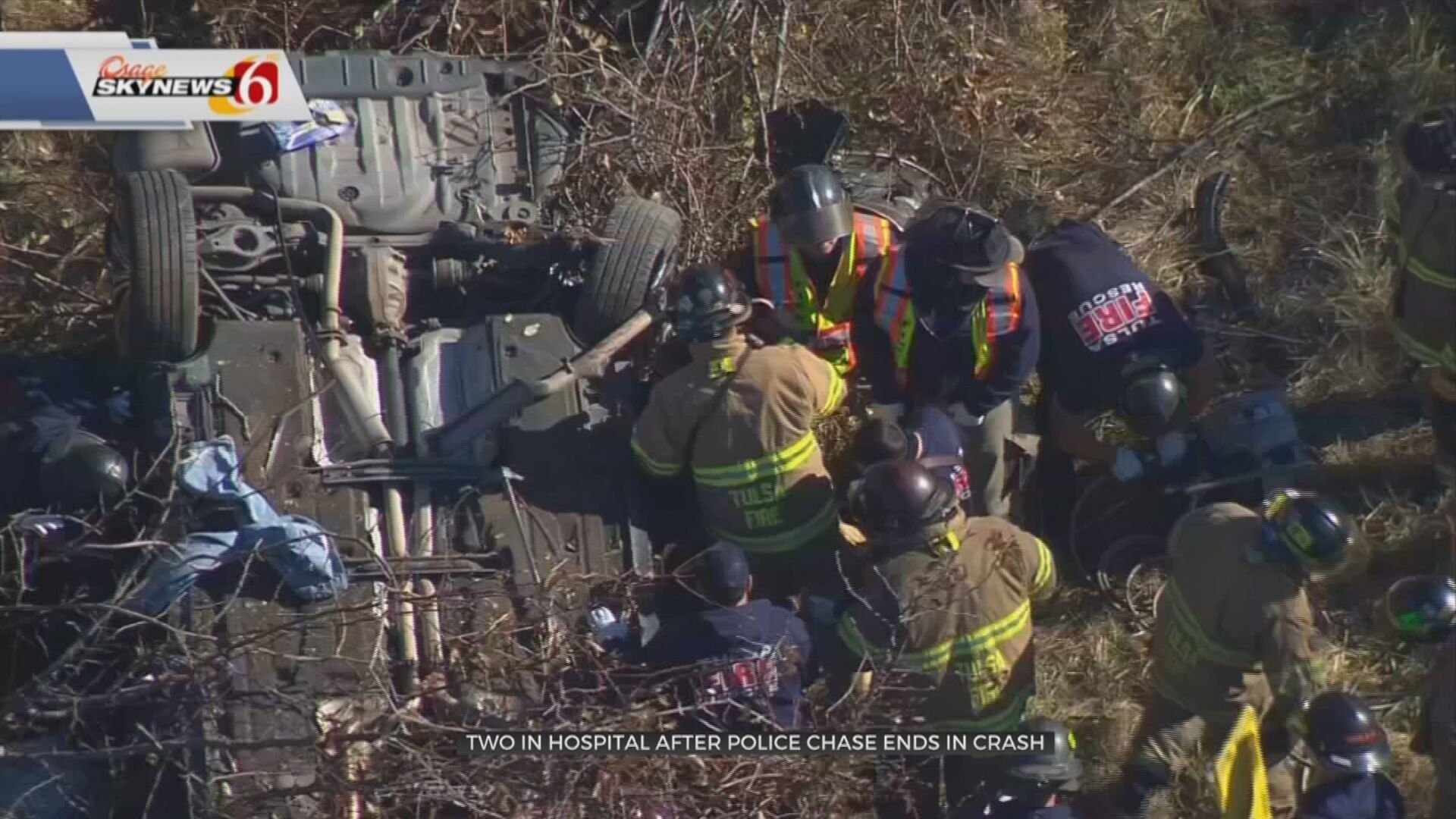 2 Taken To Hospital After Tulsa Police Chase Ends In Crash