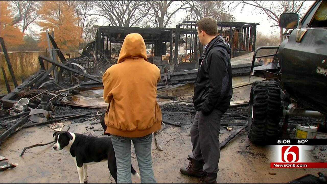 Fire Destroys More Than Just Garage For West Tulsa Family