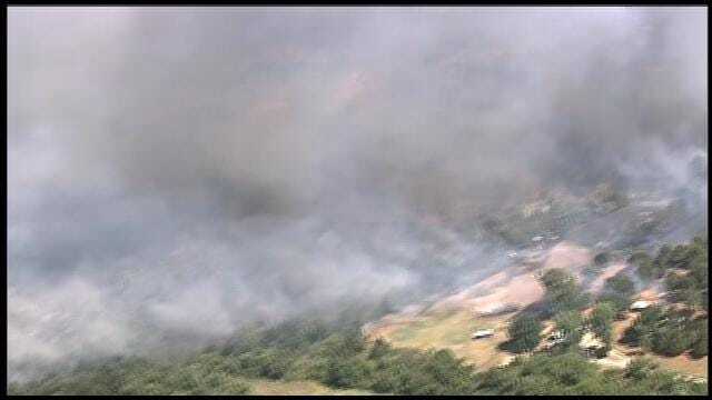 SkyNews 9 Flies Over Grass Fire In Cleveland County