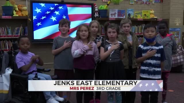Daily Pledge: Students From Jenks East Elementary 3rd-Grade Class