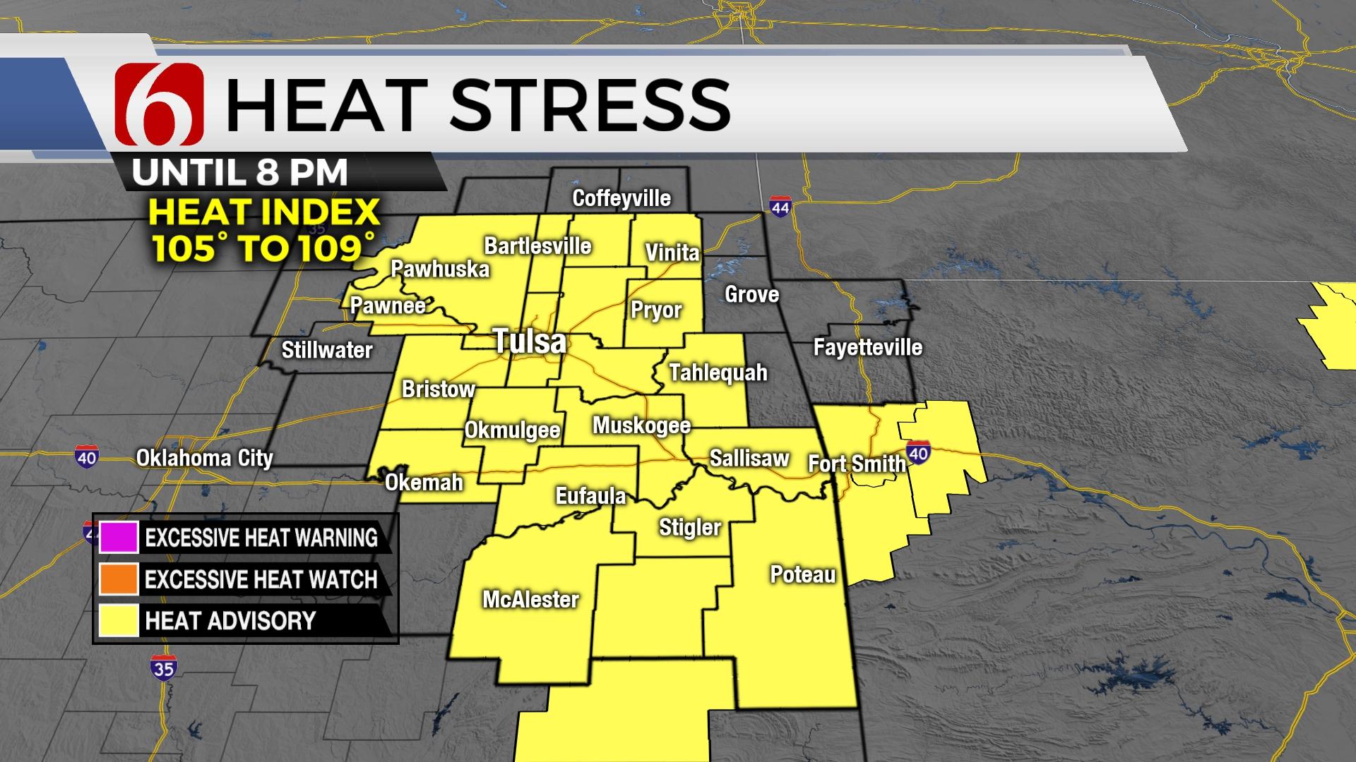 Heat Advisories Remain With Isolated Storm Chances