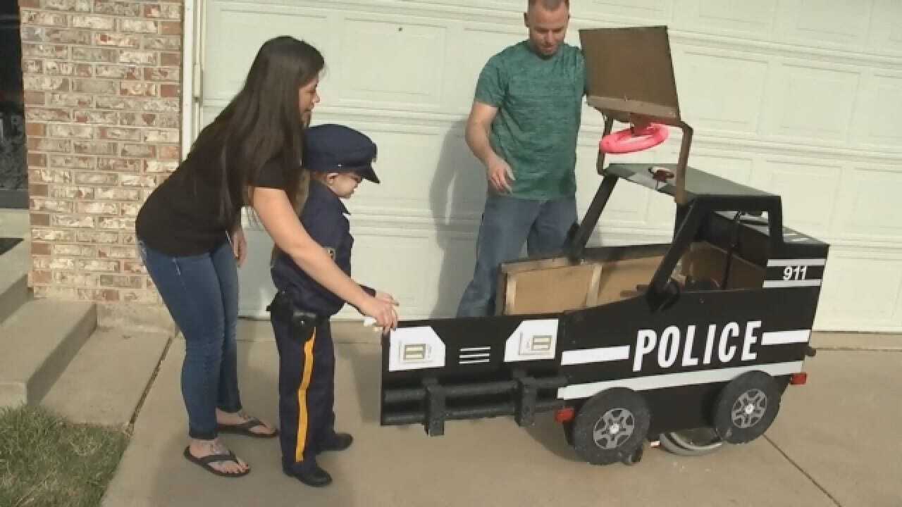 Father Turns Daughter's Wheelchair Into Mini Police Car