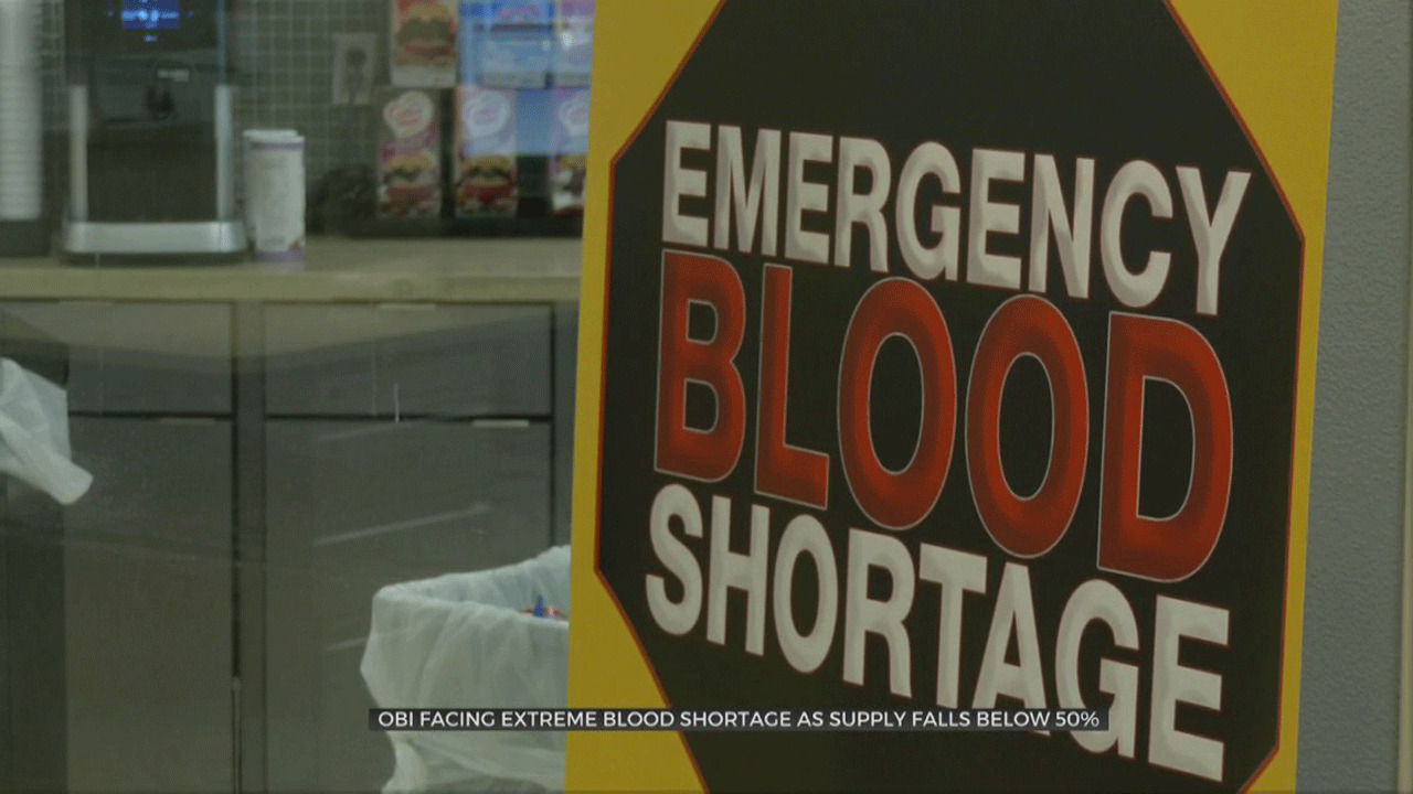 Oklahoma Blood Institute Facing Urgent Supply Shortage 