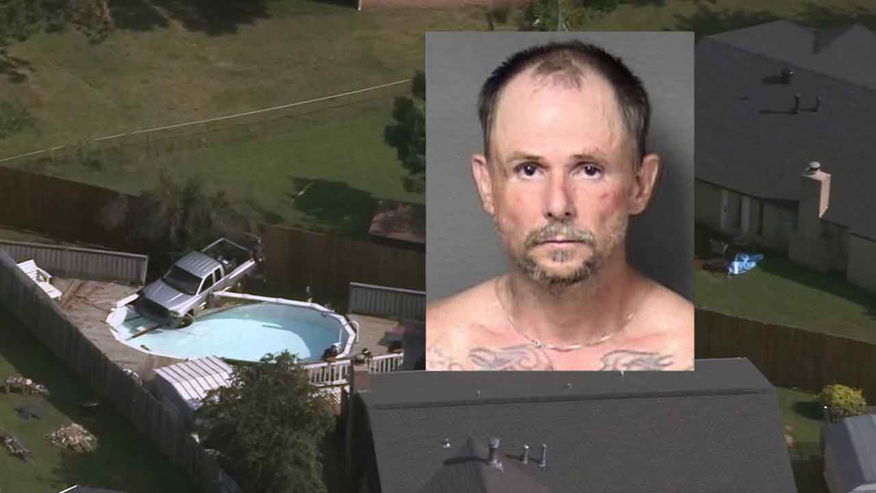 Pursuit Ends After Suspect Crashes Stolen Truck Into Yukon Pool