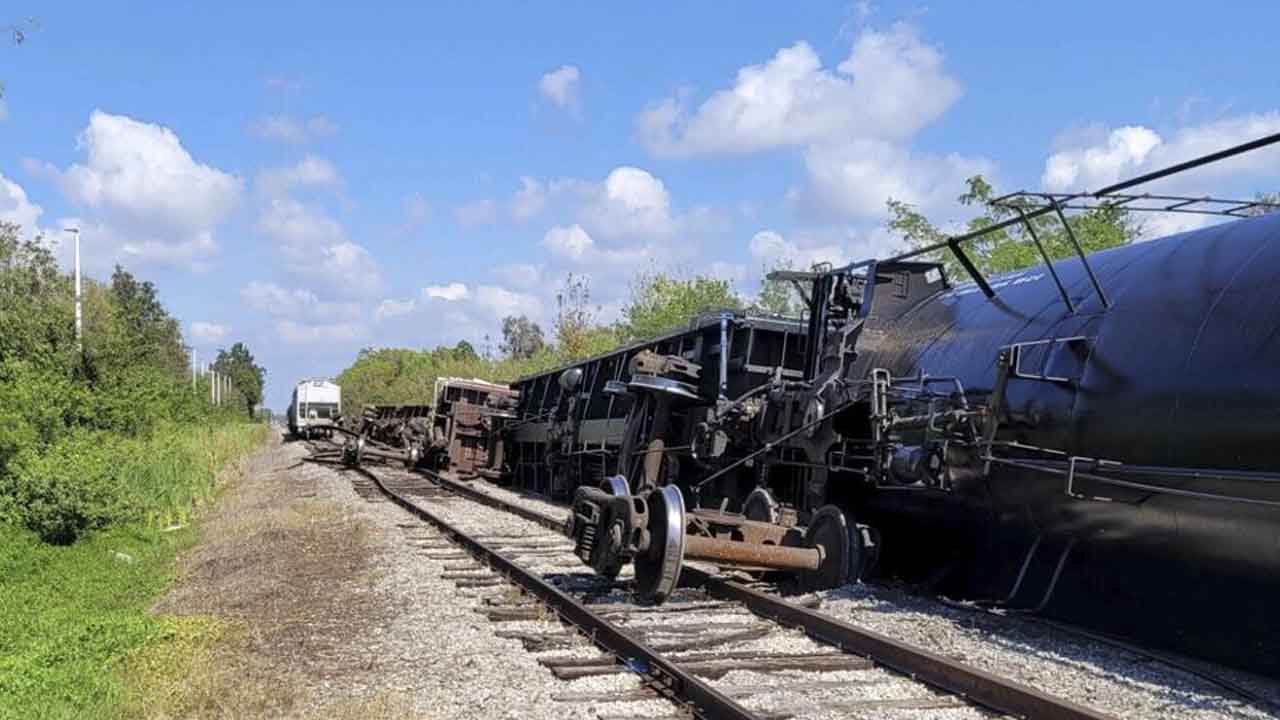 Propane-Filled Car Flips Over In Florida Train Derailment