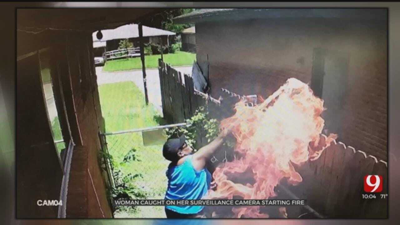 Del City Woman Caught On Her Own Surveillance Camera Starting Fire
