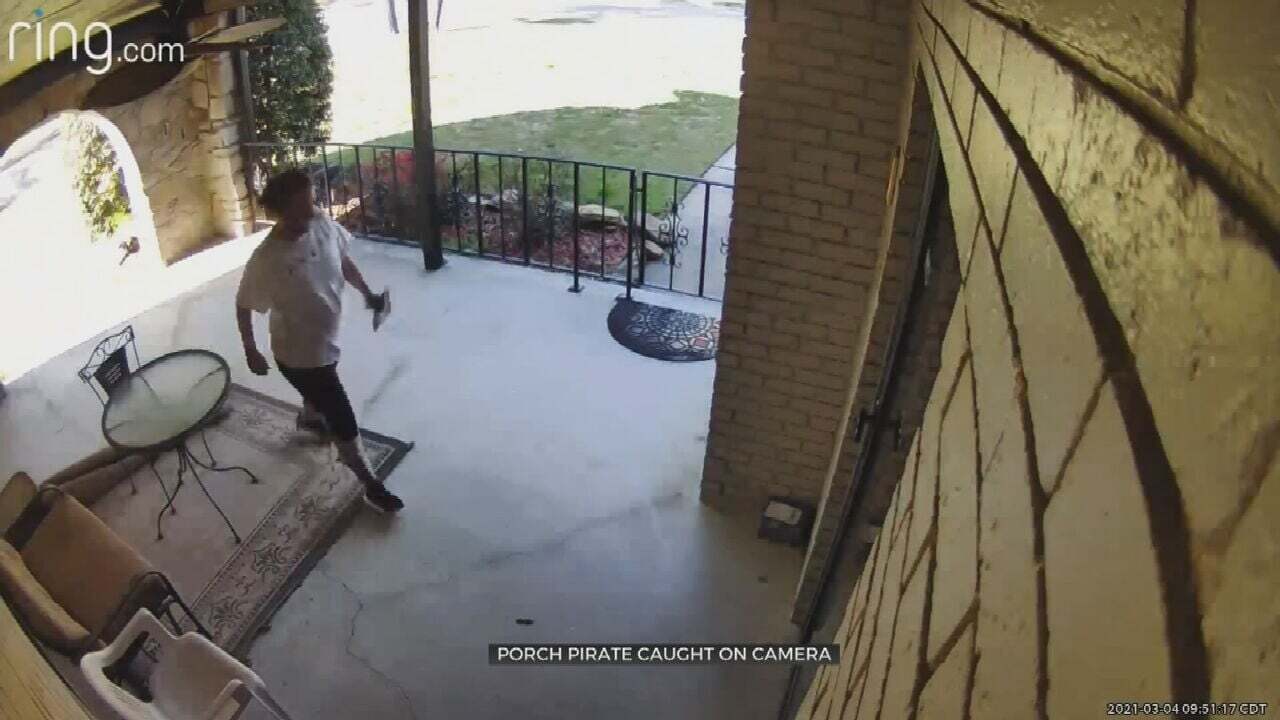 Caught On Camera: Tulsa Homeowner Warns Others After Package Stolen By Porch Pirate