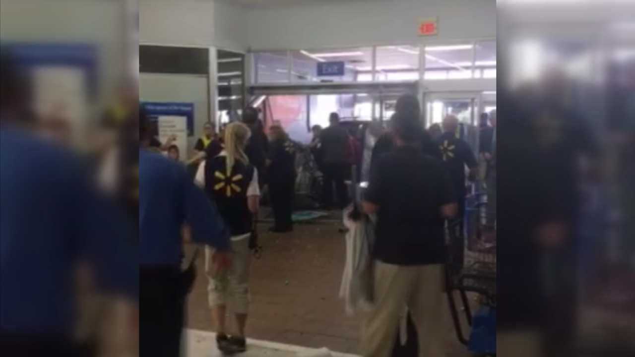 WEB EXTRA: Viewer Video After SUV Crashes Through Front Doors Of Bartlesville Walmart Store