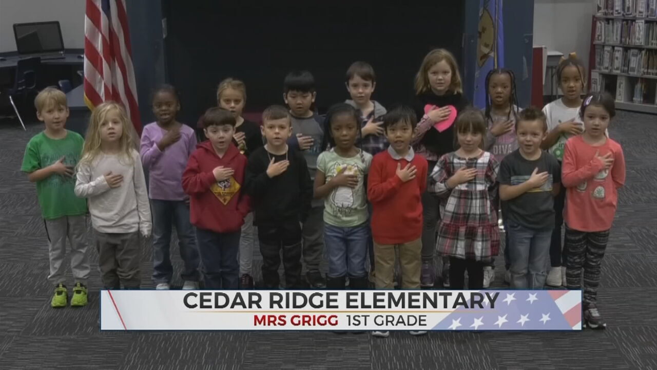 Daily Pledge: 1st Grade Students From Cedar Ridge Elementary